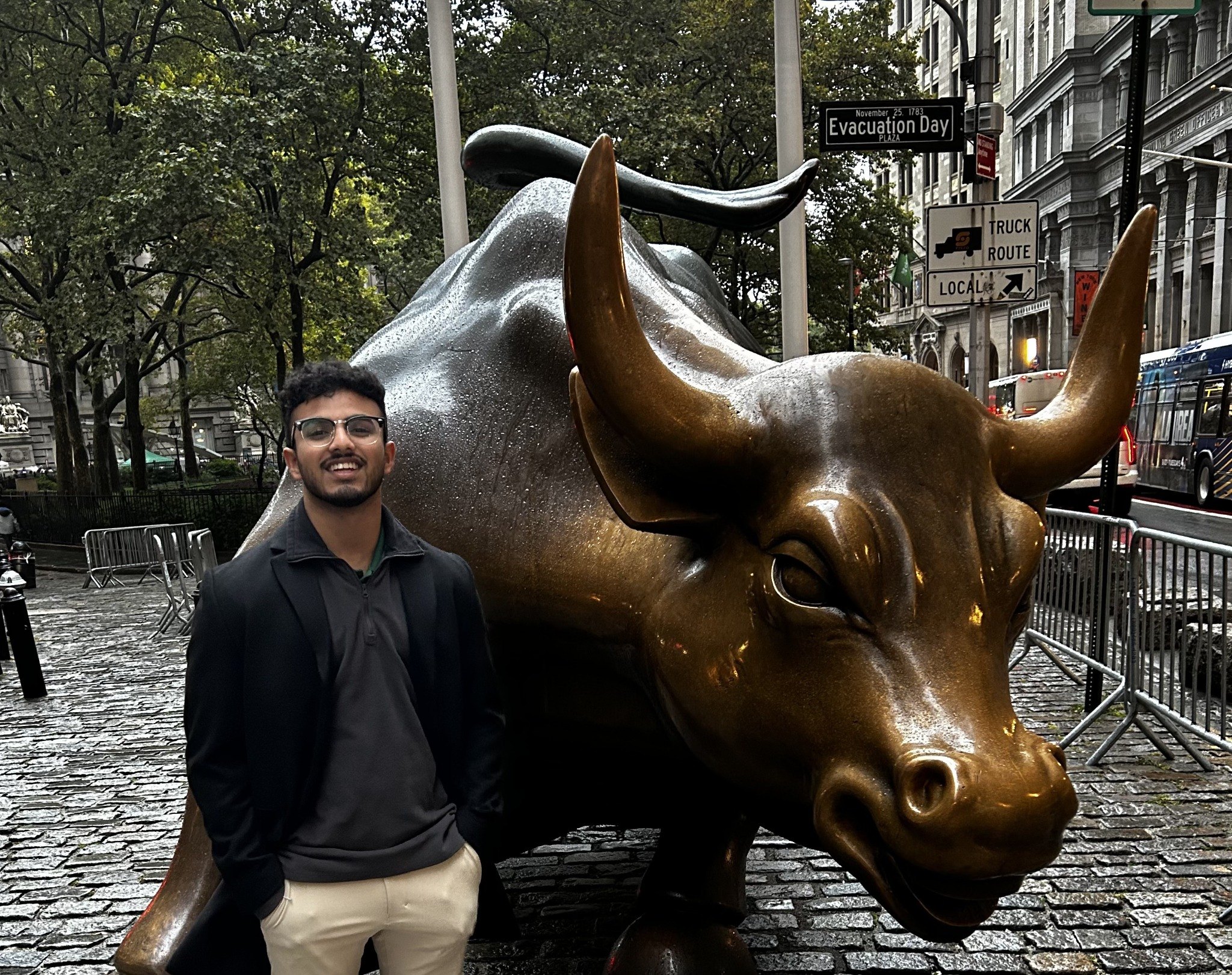 Austin at the Charging Bull on Wall Street