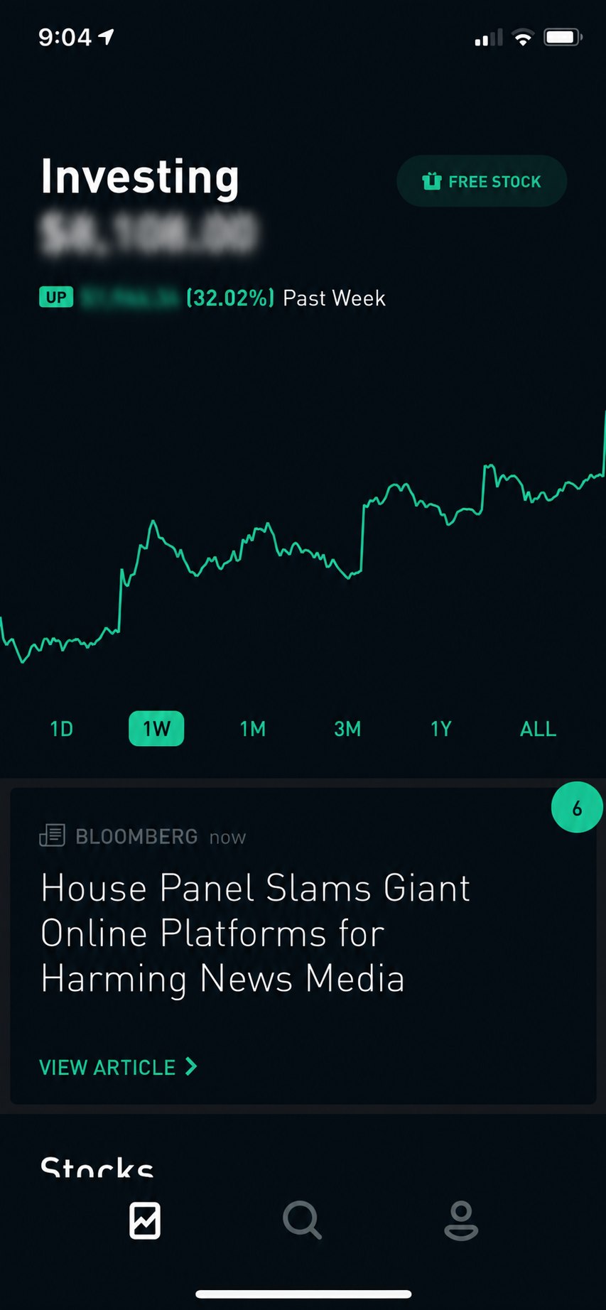 Robinhood portfolio up 32 percent in a week