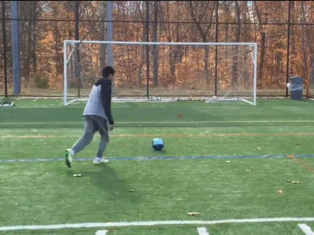 12-year-old Austin filming soccer trickshots