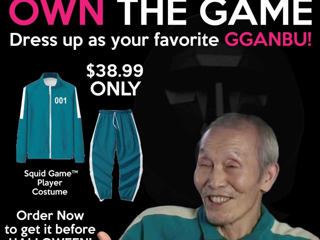 Squid Game costume ad, store number seven