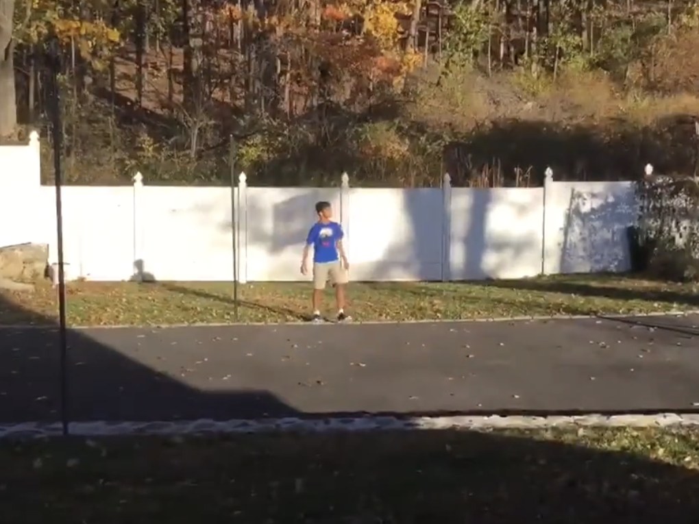 12-year-old Austin on the backyard court, first video